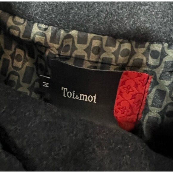 Toi & Moi Dark Grey Wool Cropped Jacket, Size Medium, Party Elegant Whimseycore - Picture 5 of 6